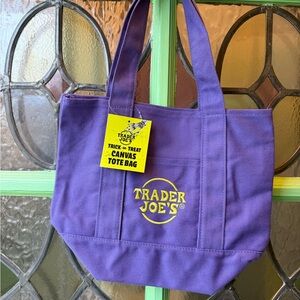 🛍️Trader Joe's Purple Canvas Tote Bag